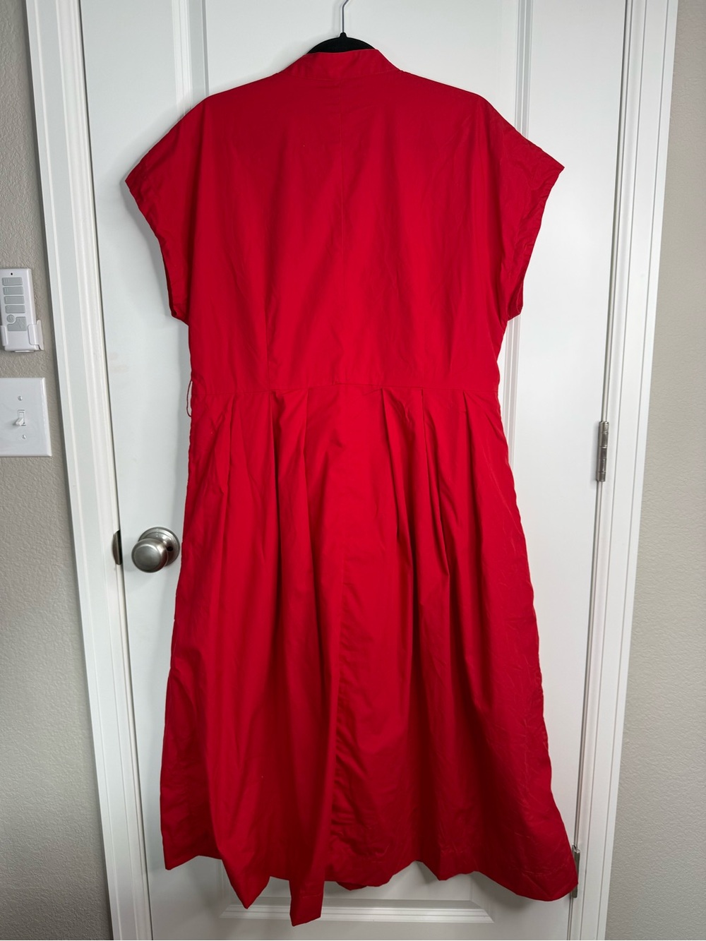 Banana Republic Factory Red Sunset Button Front Tie Waist Dress XL - Picture 3 of 12